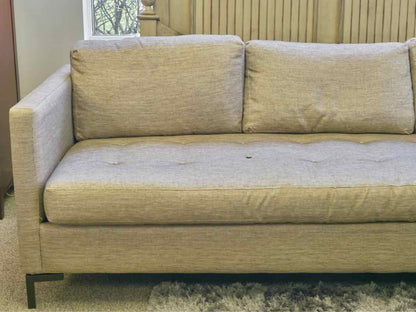 Distinctions by Klaussner Shelter Arm Sofa in Woven Wheat Fabric
