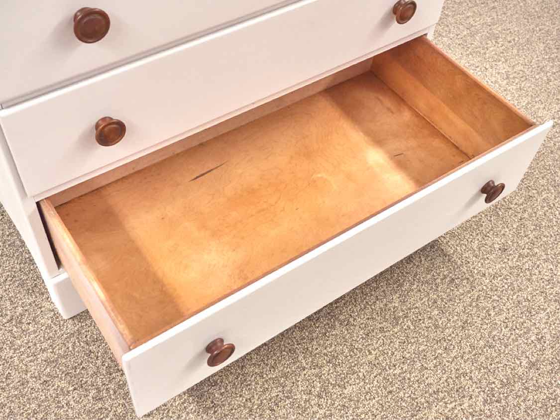 Vermont Maple Four Drawer Chest Finished in White