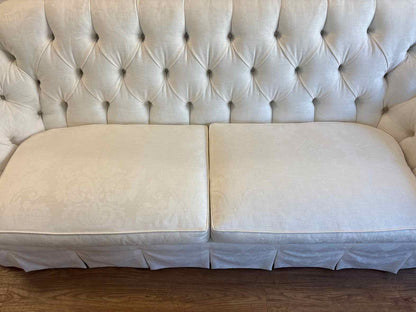 Ethan Allen Curved Tufted Sofa