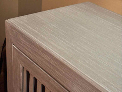 Geometric Fretwork  Pattern 2 Door 2  Shelf  Driftwood Grey Finish Accent Chest