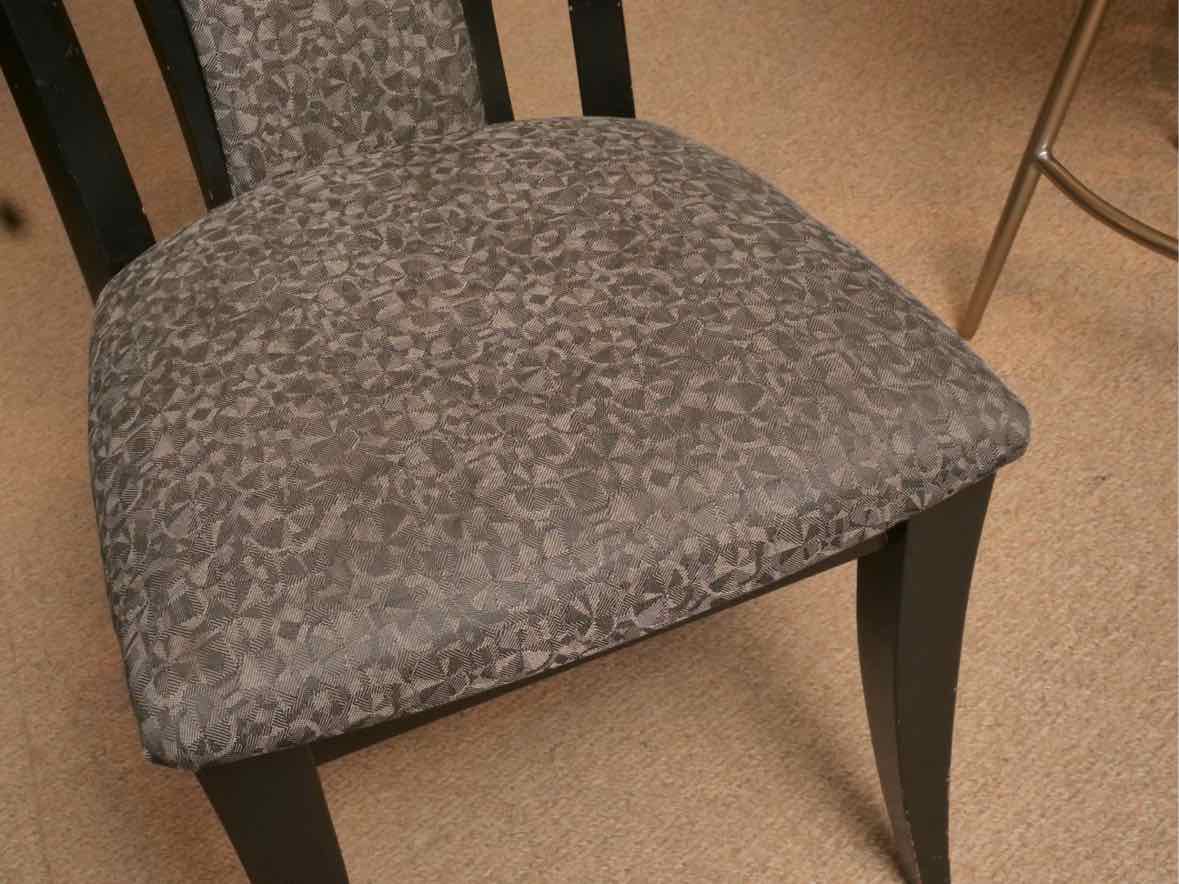 Saloom Glass Top Black Finish Base Table &  6 Chair Set