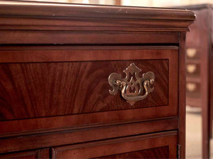 Drexel Burled Mahogany Nightstand with 1 Drawer & 2 Doors