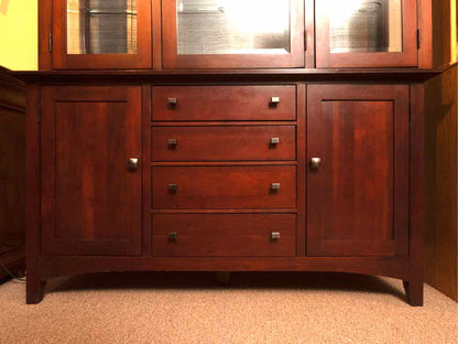 Kincaid  2-Piece Solid Cherry China Hutch with 3 Glass Doors & 4 Drawers