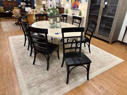 Set of 8 Black Magnolia Home Dining Chairs