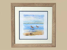 'Sandpiper Beach II' Watercolor Print Double Matted Dritwood Frame