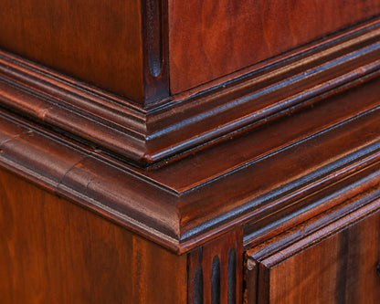 Mahogany 5 Drawer Chest on Chest with Brass Hepplewhite Handles