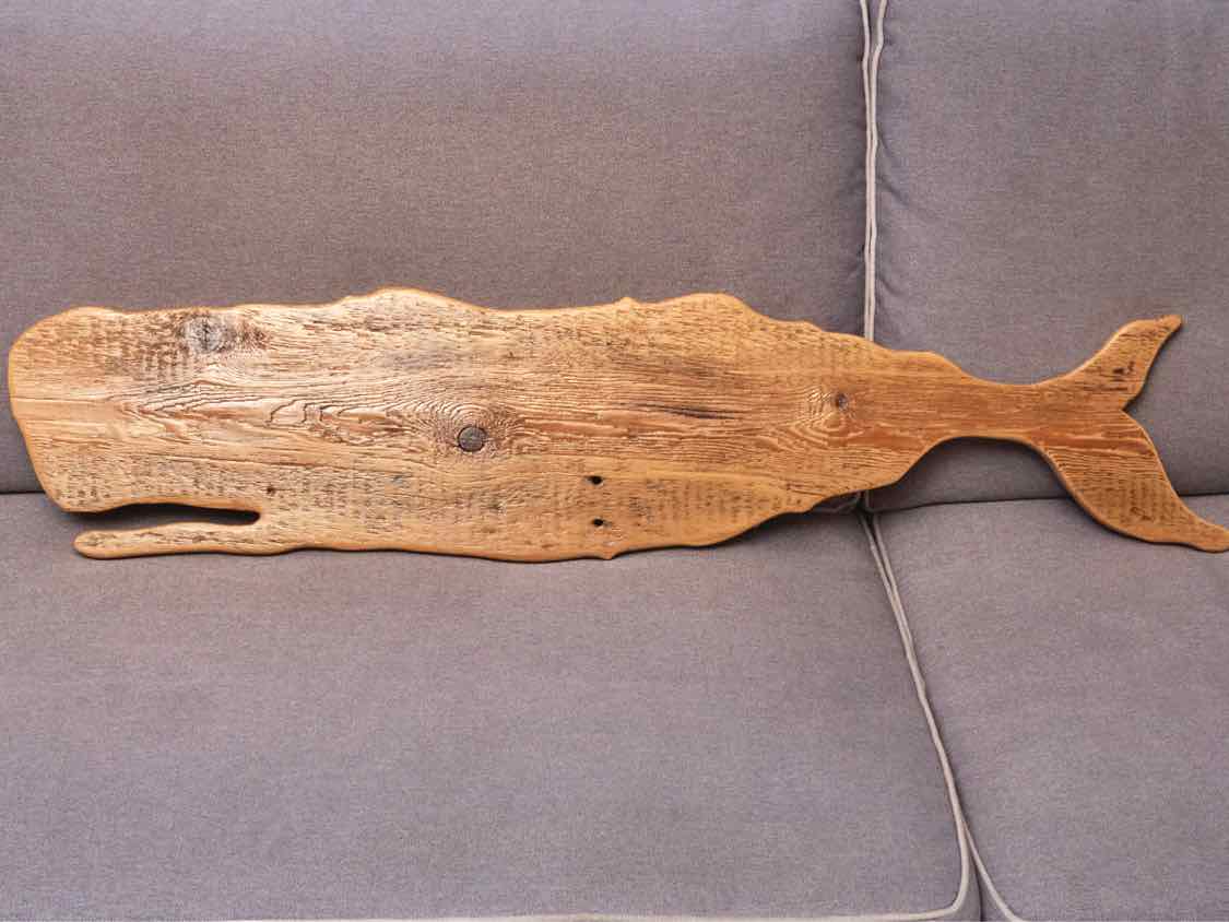 Recycled Wood Whale Wall Decor