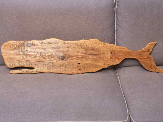 Recycled Wood Whale Wall Decor