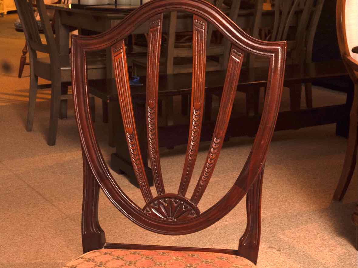 Set of 8 Mahogany Sheild Back Dining Chairs