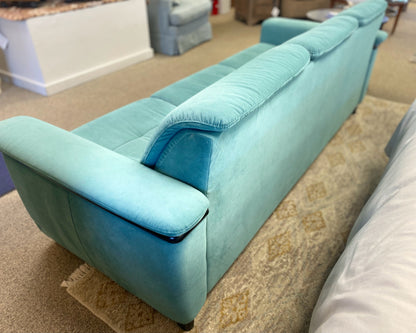 Stressless 'Flora Wood' Three Seat Sofa in Aqua