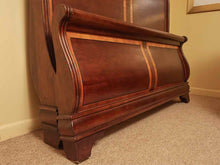 Cherry With Inlay Accent Sleigh Queen Bed Includes Wooden Siderails