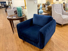 Falkon Contemporary Blue Velvet Accent Chair