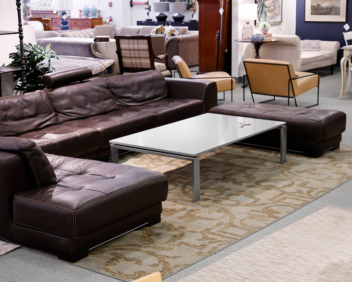 Roche Bobois Brown Leather Sectional