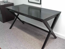 Crate & Barrel Black Finish Desk with X Legs