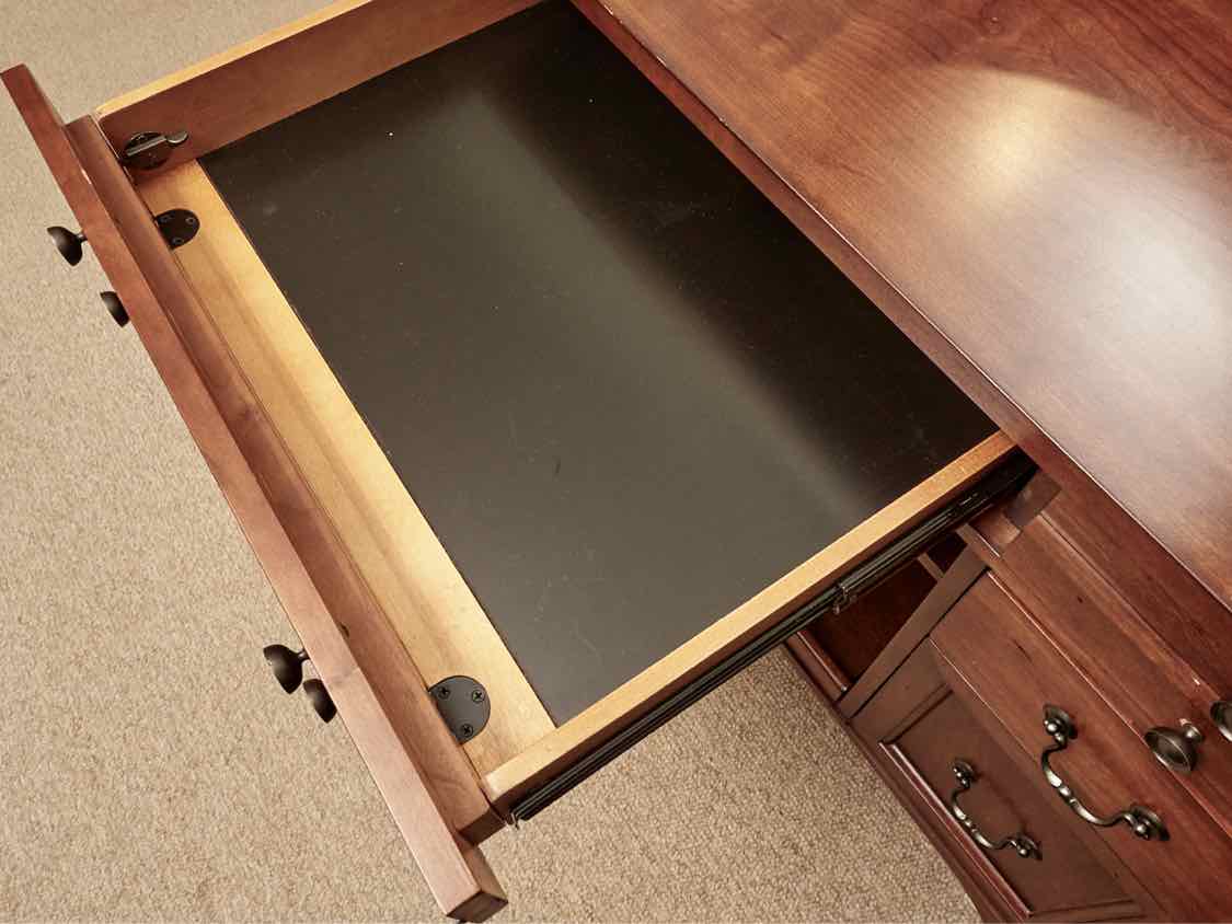 Cherry 7 Drawer 2 Shelf Desk/ Printer Stand
