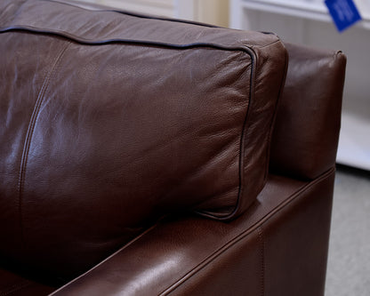 Ethan Allen Brown Leather 3-Piece Sectional