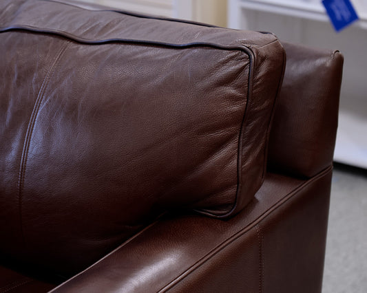 Ethan Allen Brown Leather 3-Piece Sectional