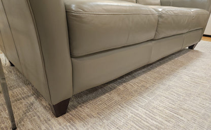 Macy's Light Grey Leather Sofa