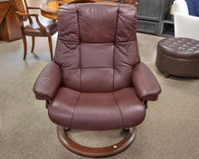 Ekornes Stressless Mayfair Large Recliner & Ottoman in Merlot Leather