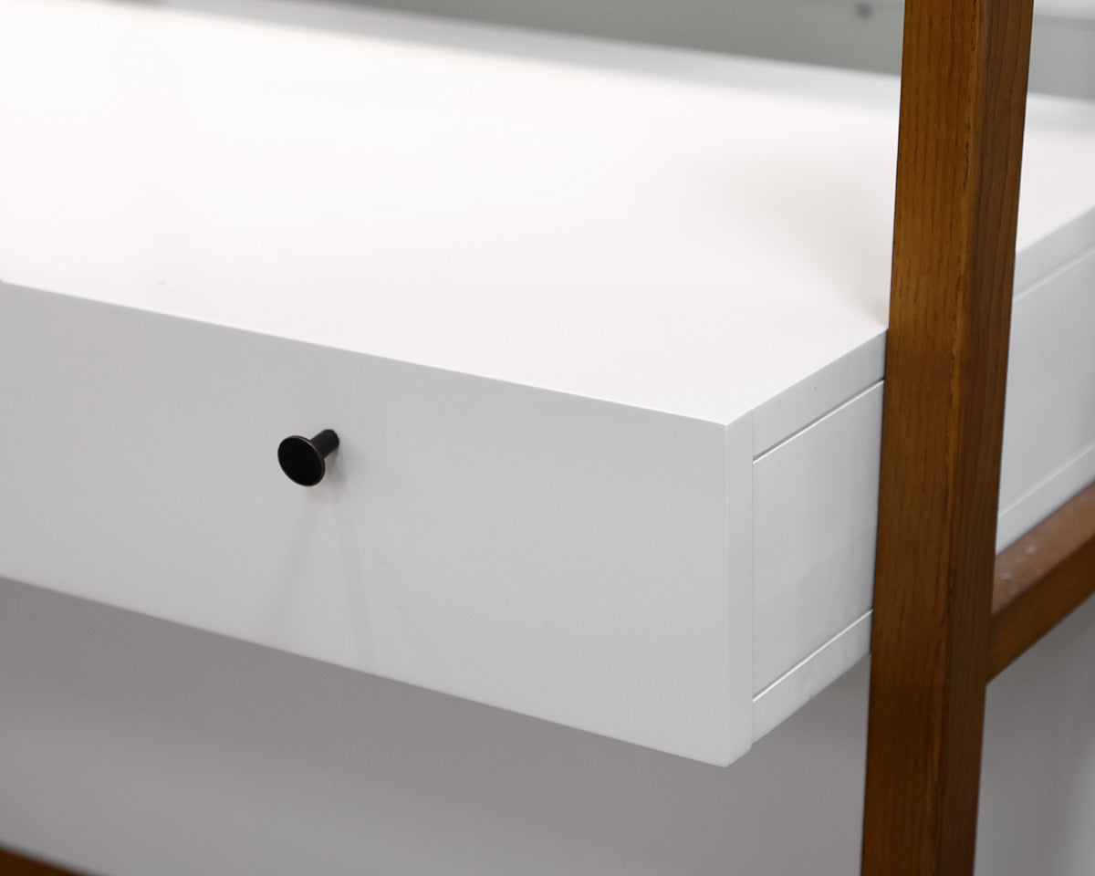 West Elm x PB Teen Mid-Century Wall Desk in White & PEcan