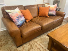 Pottery Barn Camel Leather Sofa