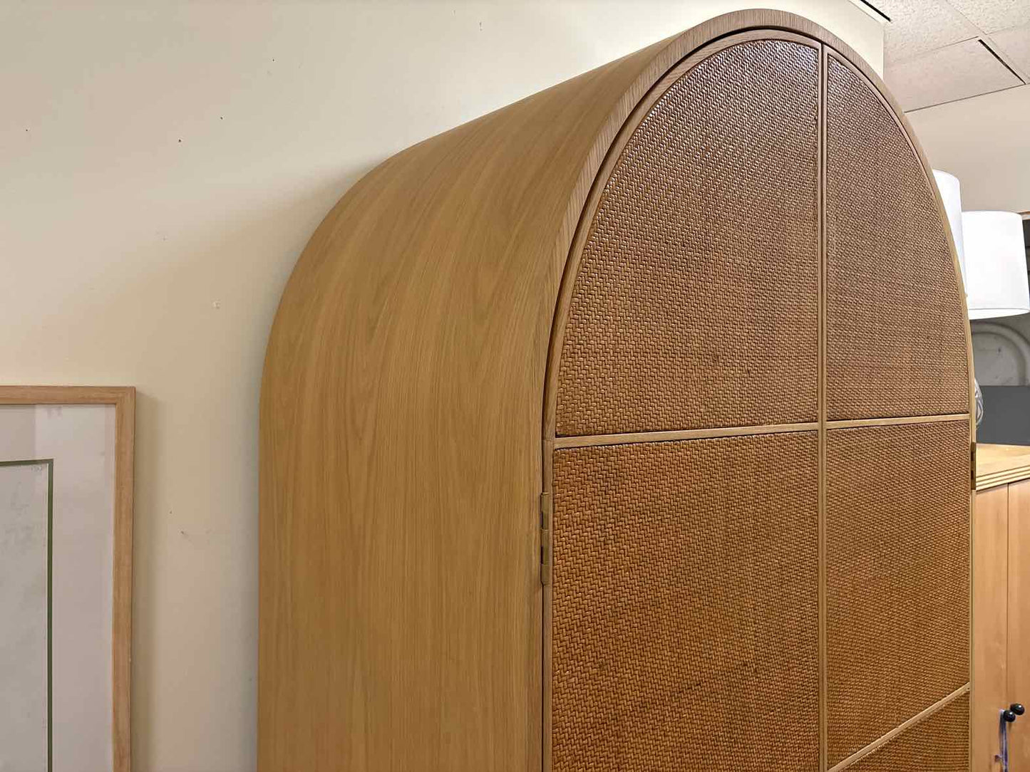 Anthropologie 'Wallace' Cane & Oak Armoire