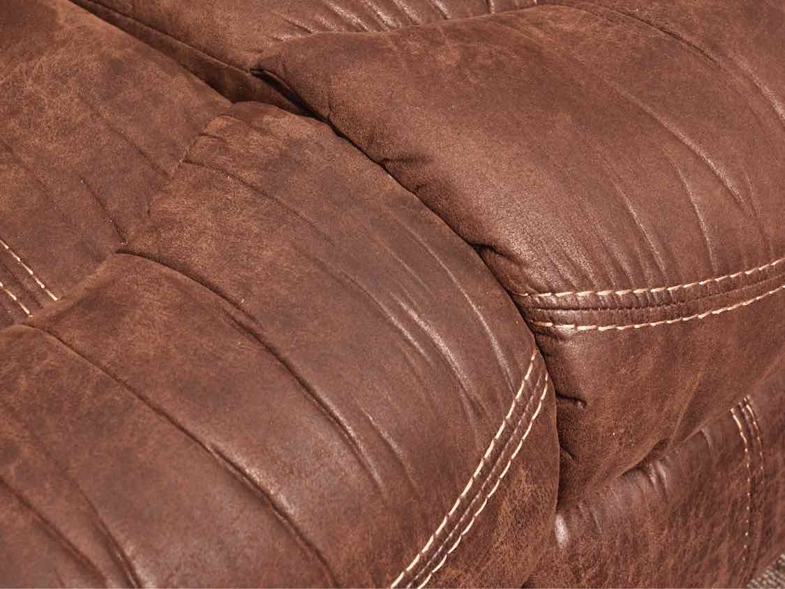 Flexsteel Leather Suede 6 Cushion 3 Power Recliner Sectional