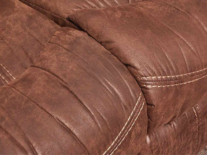 Flexsteel Leather Suede 6 Cushion 3 Power Recliner Sectional