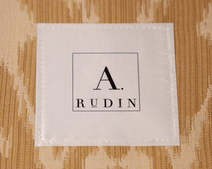A. Rudin No. 636 Gold Damask Arm Accent Chair