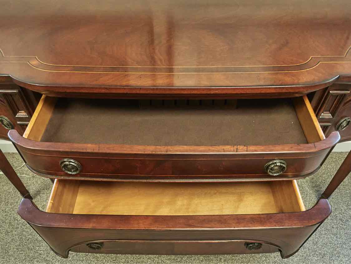 Banded Mahogany Stain Serpentine Front Server