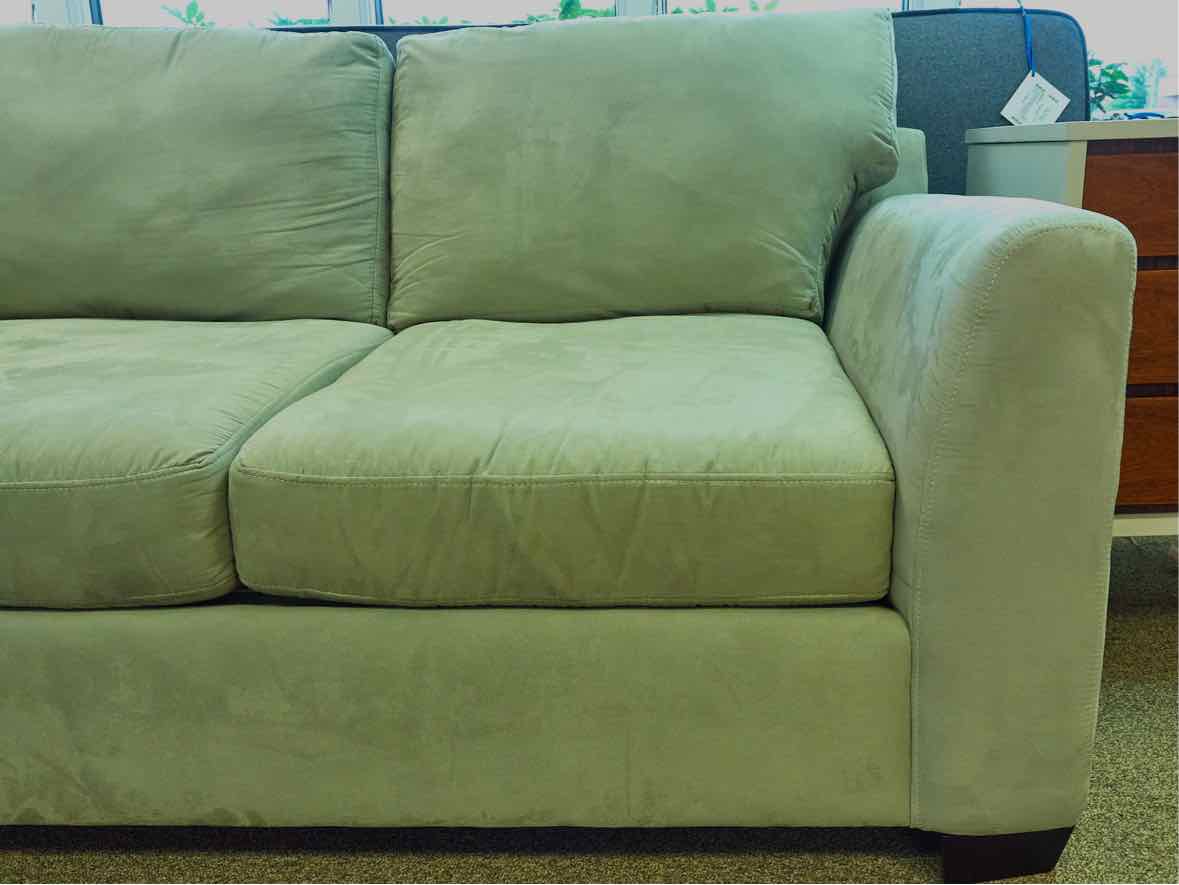 Max Home Celery Green Micro Fiber 2 Cushion Upholstered Sofa