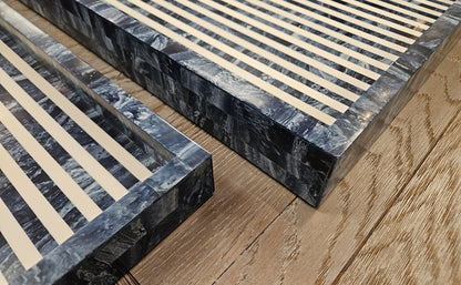 'Multi Blue' Set of 3 Decorative Trays