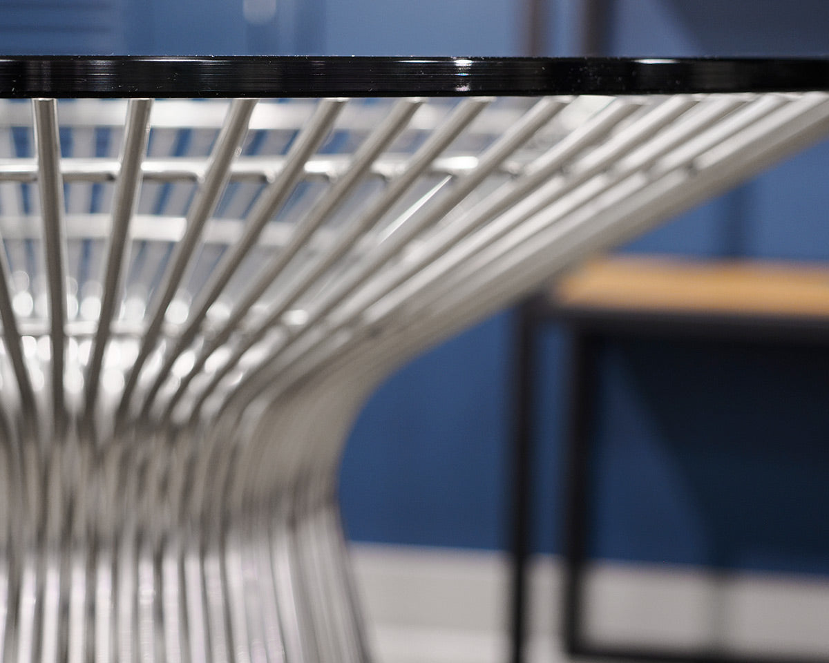 Glass Round Accent Table on Chrome Base