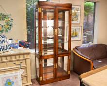 Jasper Campaigne Style Mahogany Lighted Cabinet Display
