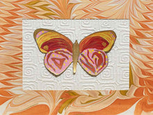 "Flight Pattern II" Handpainted Butterfly in Silver Shaddowbox Frame