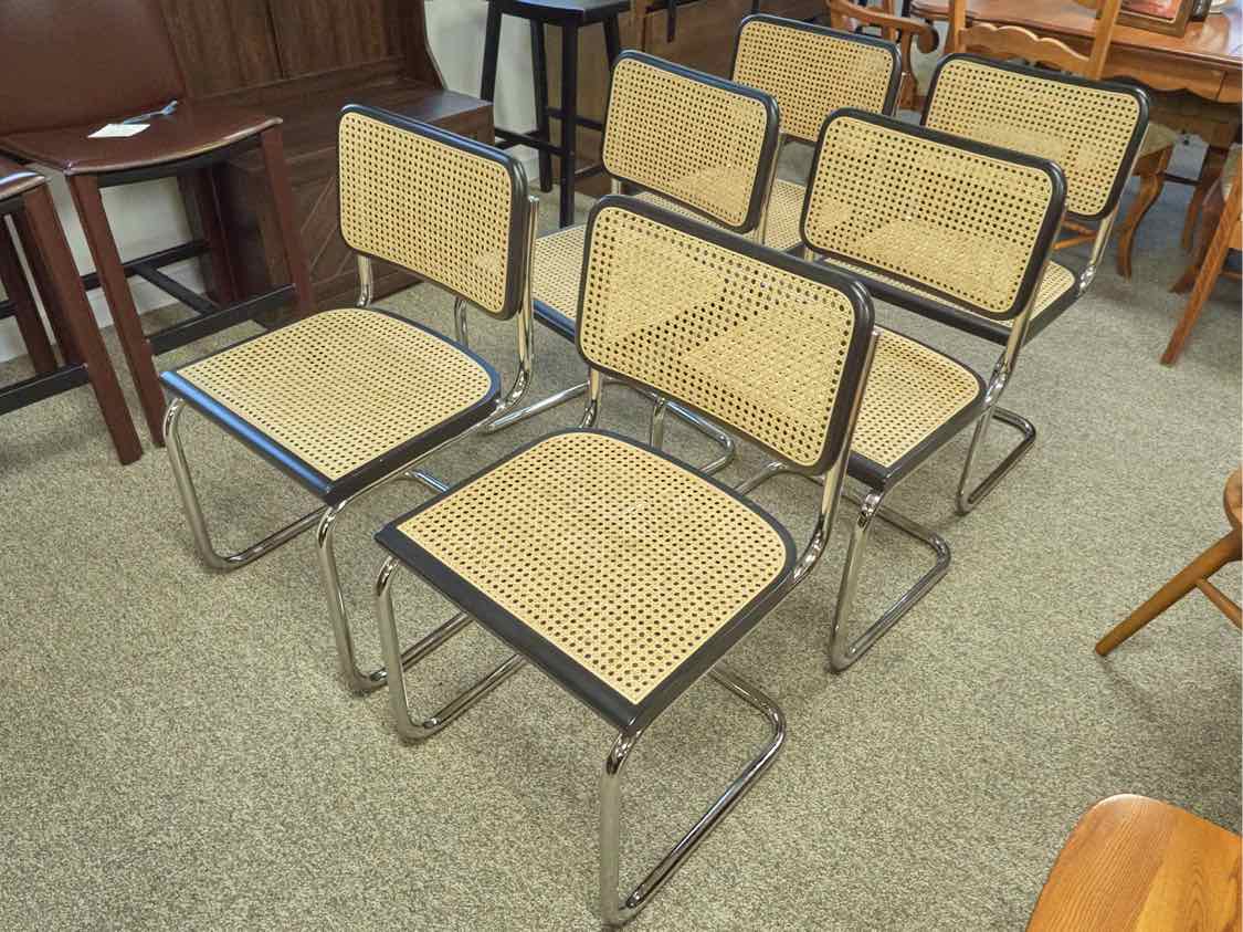 Breuer Cane Cesca Set of 6 Side Chairs