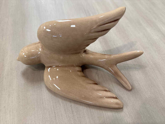 Set of 3 Glazed Ceramic Swallows