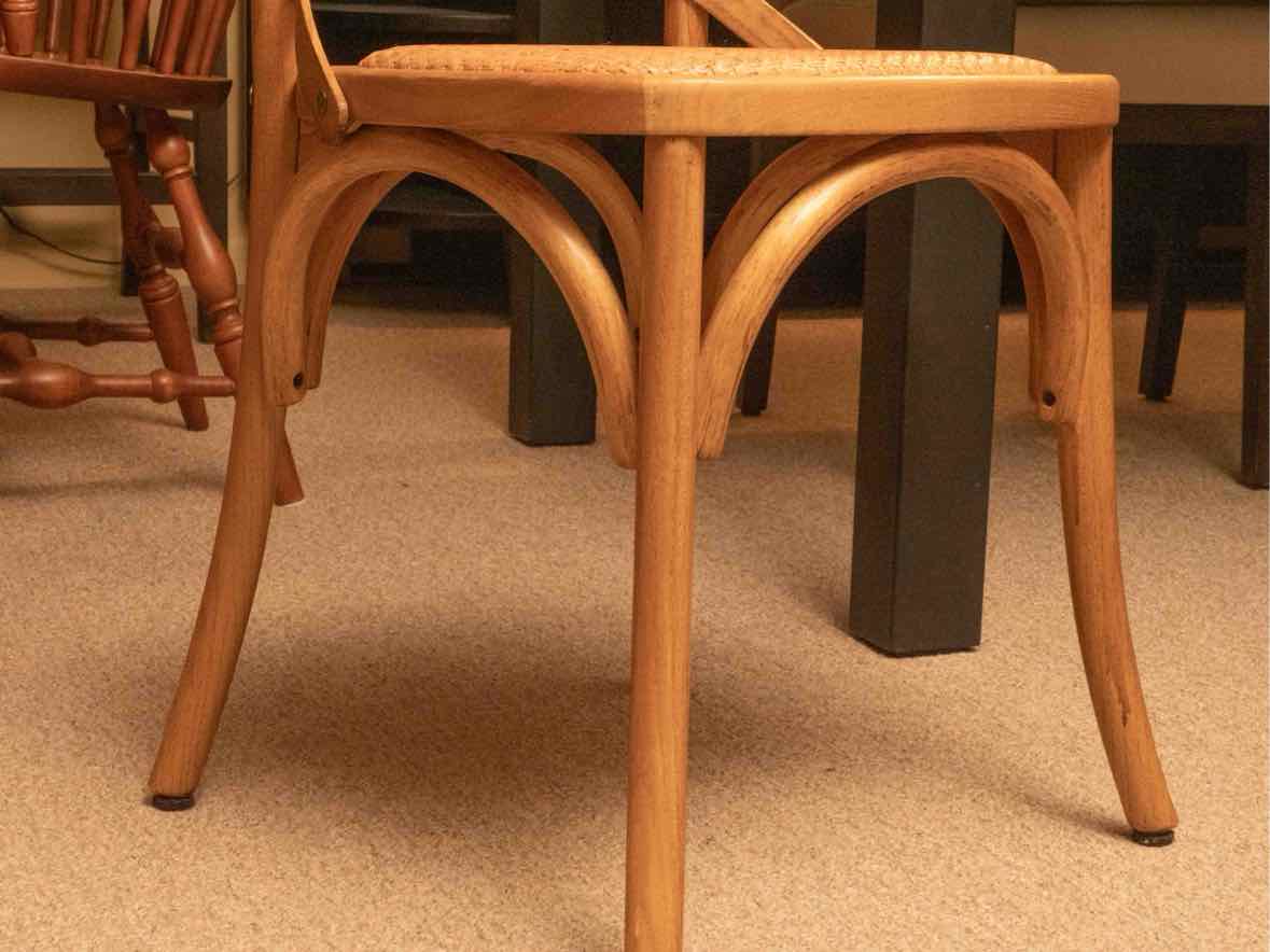 Set Of 6 X Back Cafe  Style Rattan Seats Dining Chairs
