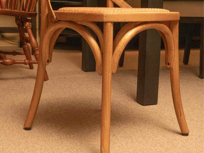 Set Of 6 X Back Cafe  Style Rattan Seats Dining Chairs