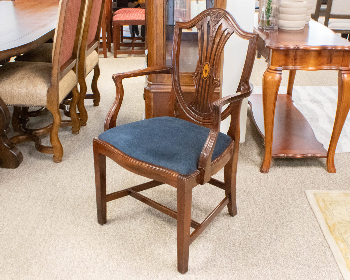 Set of 8 Mahoagny Shield  Back Dining Chairs