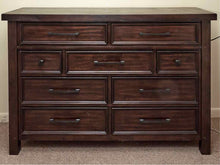 Chestnut 9 Drawer Chest with Bronze Finish Handles