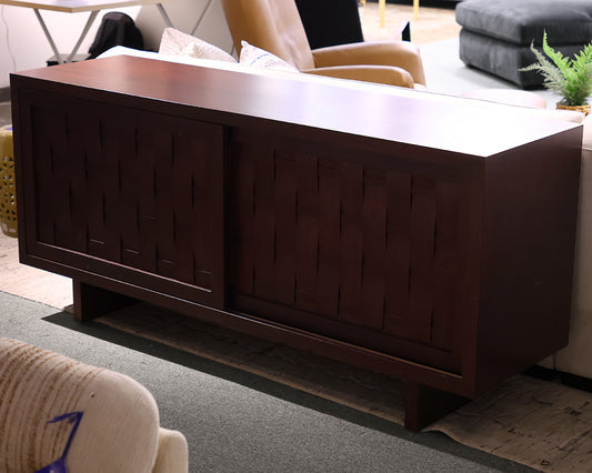Crate & Barrel Sliding Door Sideboard / Media Cabinet in Espresso Finish