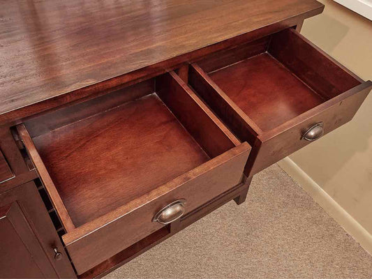 Boston Interiors Mahogany 3 Drawer & 2 Door Sideboard with Wine Bottle Rack