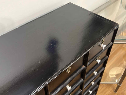 Antique Black Apothecary Chest