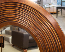 Round Beveled Mirror in Antique Copper Finish