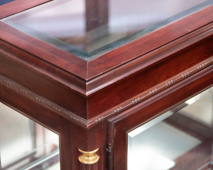 Jasper Cabinet Mahogany Finish 2 Glass Door Display Cabinet