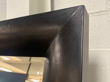 Crate & Barrel Black Leather Floor Mirror