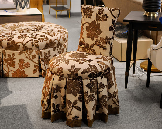 Custom Swivel Chair and Ottoman Set