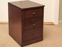 Dark Stained 1 Drawer 1 File Drawer On Wheels File Cabinets
