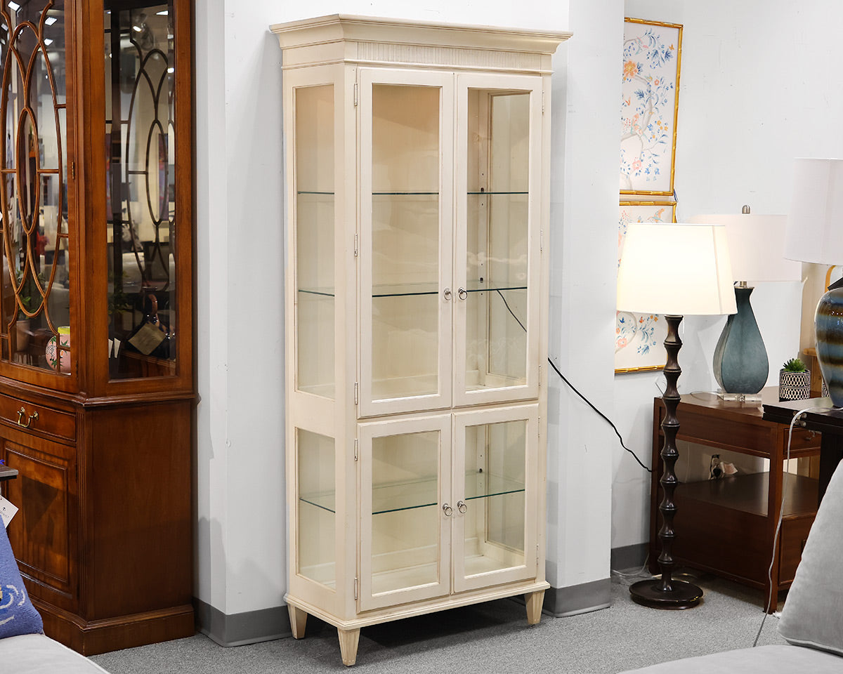 Ethan Allen Creme Display Cabinet